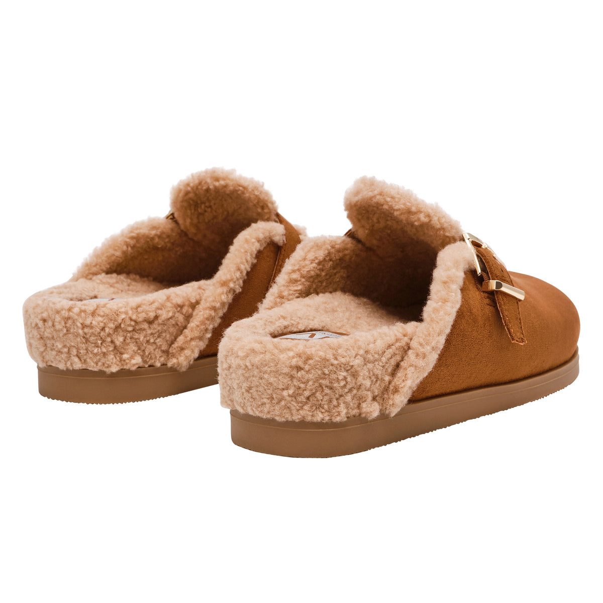 Dolce Vita Women's Size 7, Faux Suede Clogs Cozy Slides, Cognac Brown