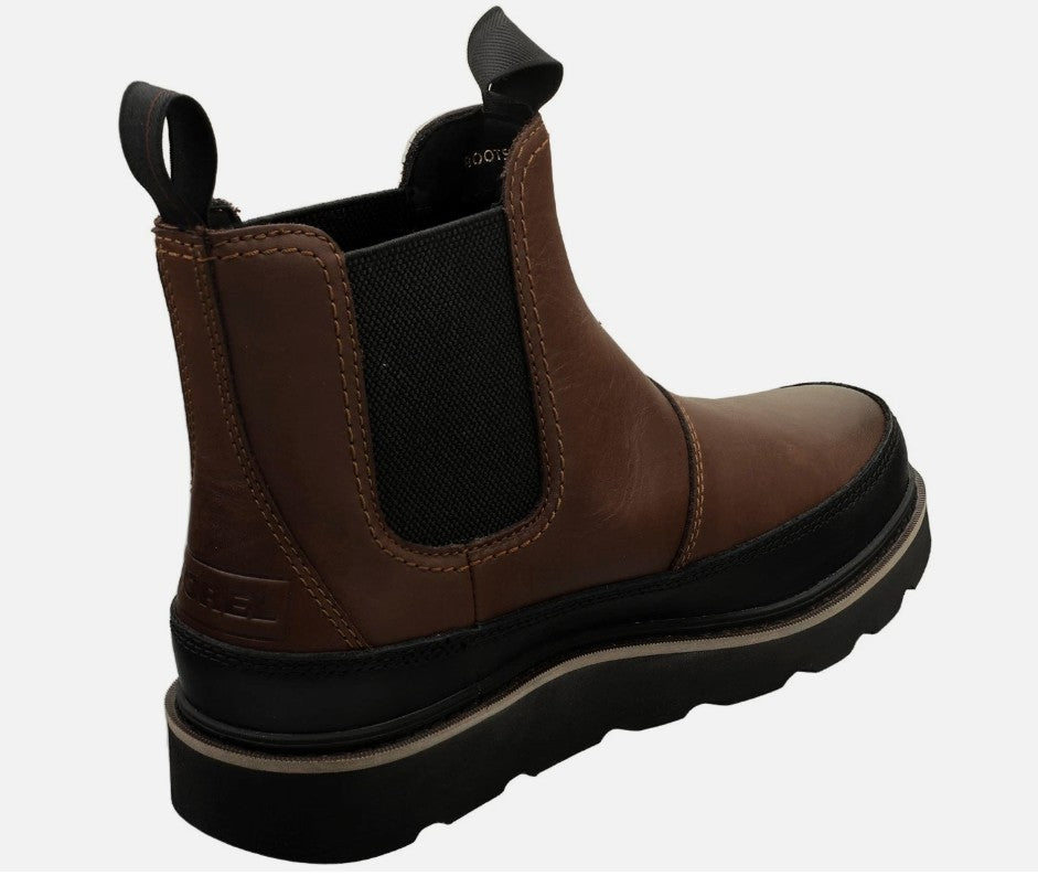 SOREL Men's Size 10, Slabtown 62' Moc Waterproof Chelsea Boots, Tobacco Black