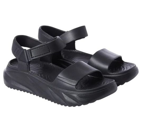 32 Degrees Ladies' Size Small (6-7) EVA Strap Sandal, Black, Customer Return