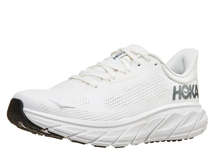 Hoka Men's Size 13 D, Arahi 7 Lace-up Shoes Sneakers, Blanc De Blanc/Steel Wool