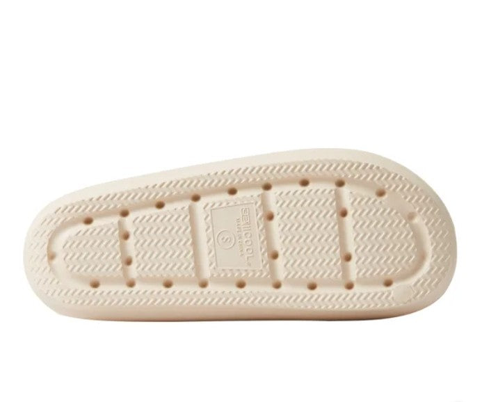 32 Degrees Unisex Size Large (W 9-10 / M 7-8) Cushion Slide Sandal, Cream