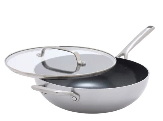 GreenPan GP5 Vista Stainless Steel 5-Quart Wok with Lid, Non-Stick