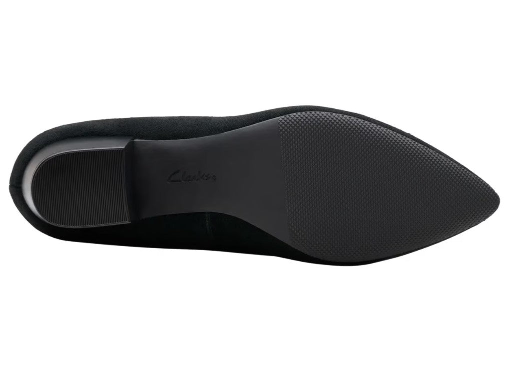 Clarks Women's Size 7.5 Wide, Ellanie Hope Comfort Pumps, Black Suede