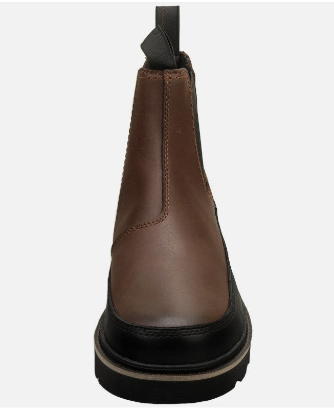 SOREL Men's Size 10, Slabtown 62' Moc Waterproof Chelsea Boots, Tobacco Black