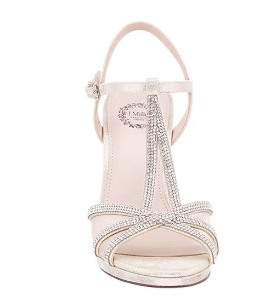 I. Miller Women Size 9 M, Ramona Heeled Sandals Special Occasion, Gold, Grade A