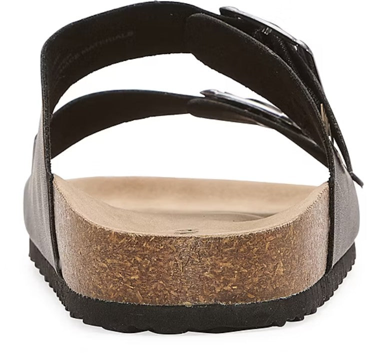 Arizona Jean Co Fireside Women's Size 6, Footbed Buckle Slide Sandals, Black