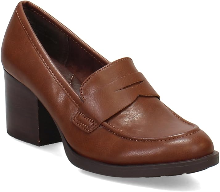BOC by Born Benedict Womens Size 6, Stacked Heel Loafers Slip On Shoes, Brown