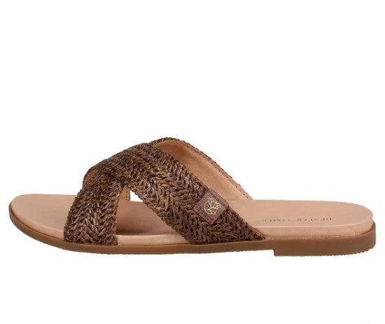 Draper James Women's Size 8 Raffia Cross Strap Sandals, Brown