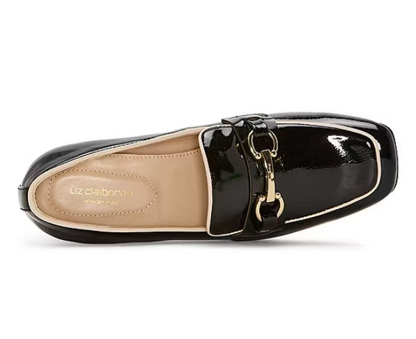 Liz Claiborne Womens Size 7.5, Mallard, Mid Heel Dress Shoes, Black Patent