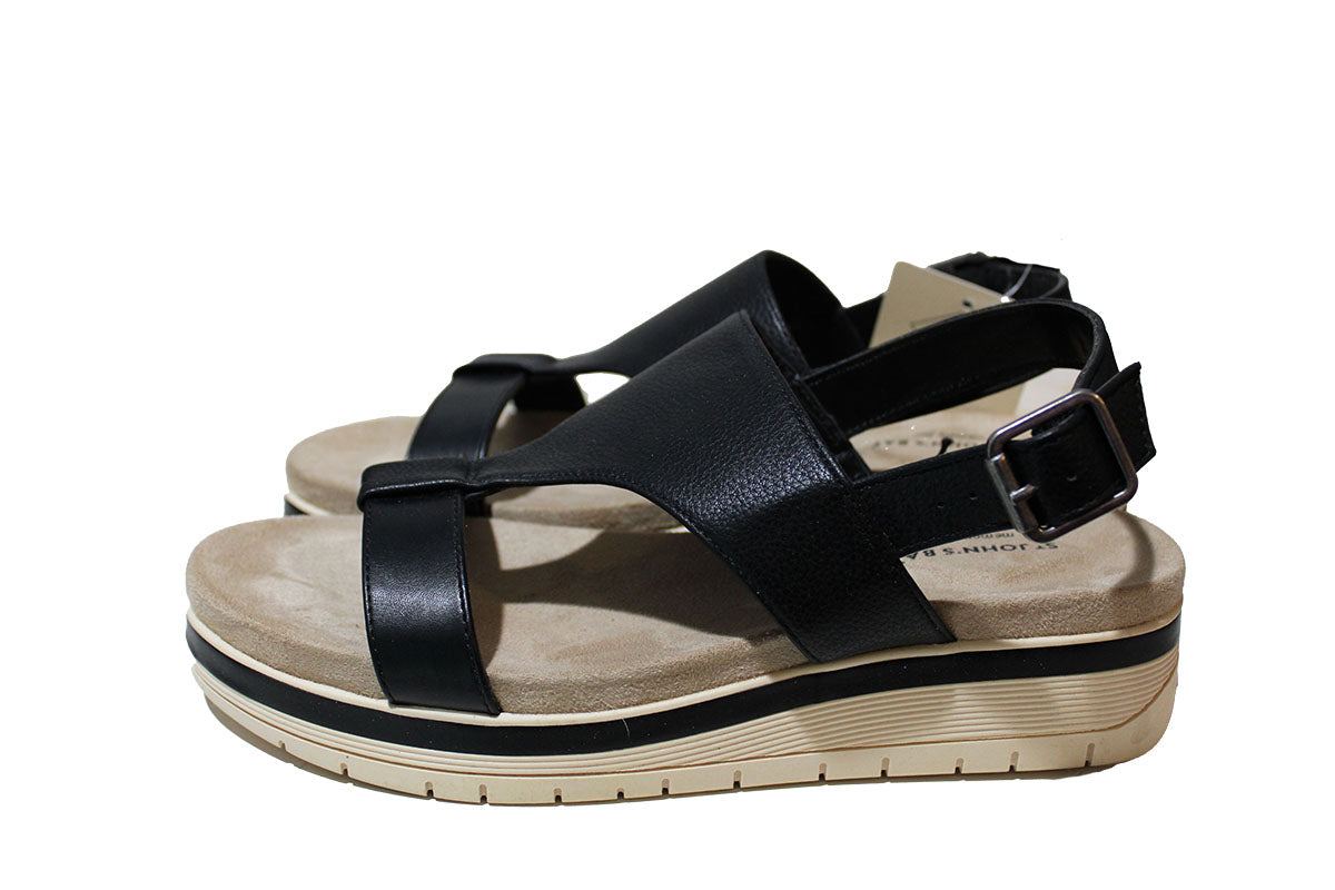 St. John's Bay Women's Size 7.5, Stanvick Slingback Flat Sandals, Black, Grade A