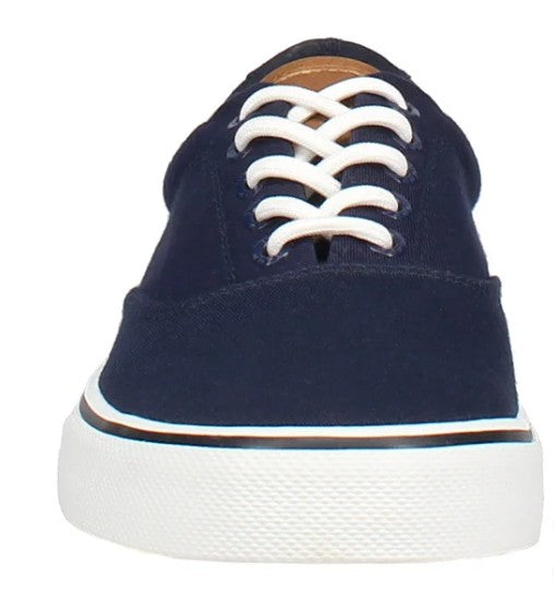Izod Men's Size 11 Lace-Up Casual Canvas Shoes, Navy Blue