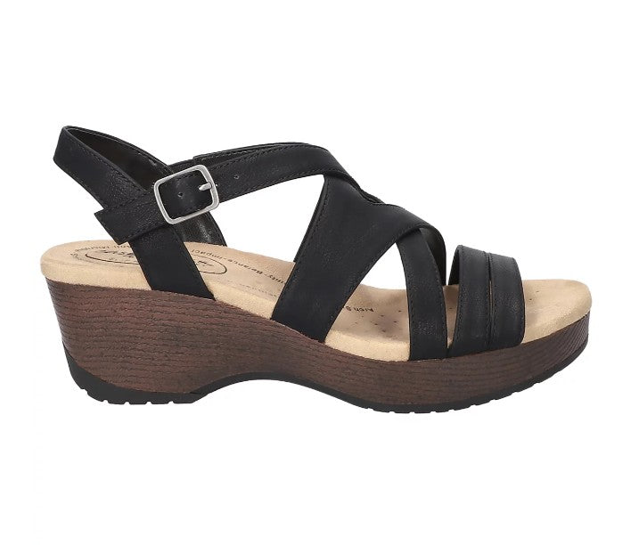 Easy Works by Easy Street Women's 8.5 WW, Rosella Slip-Resistant Sandals, Black