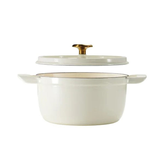 Tramontina 4-quart Enameled Cast Iron Round Dutch Oven, White, Pre-owned