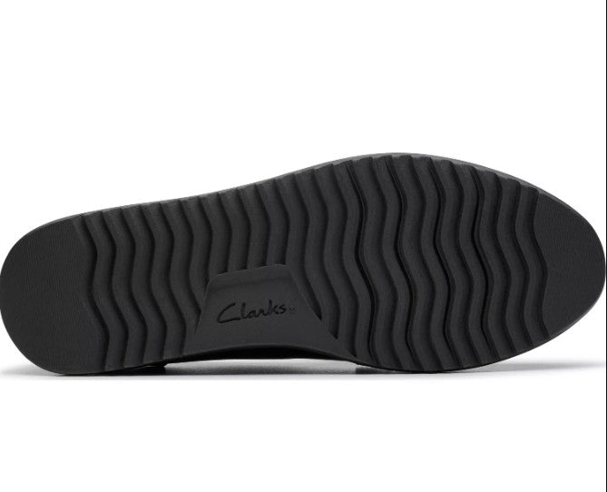 Clarks Women's Size 7 Wide, Zylah May Comfort Shoe Wedge Loafers, Black Leather