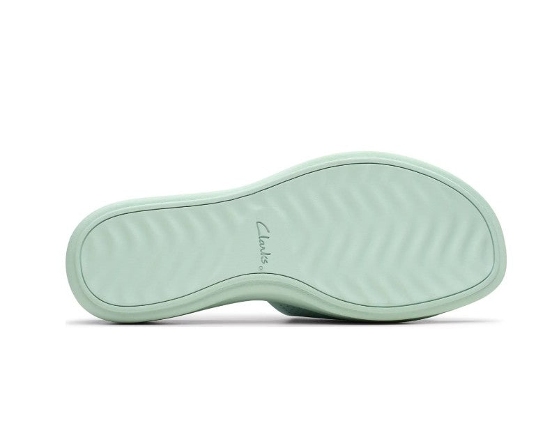 Clarks Cloudsteppers Women's Size 7, Drift Twist Slip-On Flat Sandals, Mint