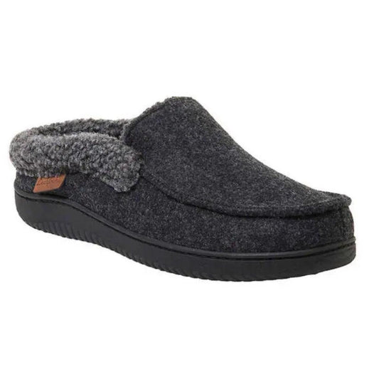 Dearfoams Mens' Size Medium (9-10) Total Comfort Memory Foam Slipper, Black