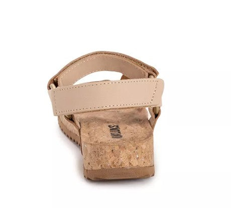 MUK LUKS Women's Size 7, Piper Hook and Loop Comfort Sandals, Khaki
