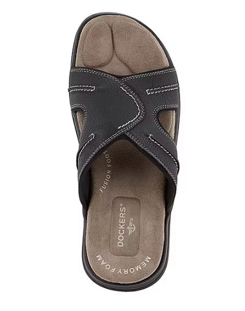 Dockers Men's Size 11 M, Sunland Slide Memory Foam Sandals, Black