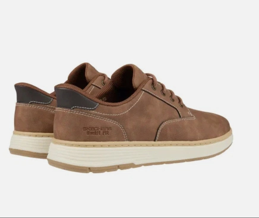 Skechers Men's Size 11 Lace-up Hands Free Swift Fit Casual Shoes, Brown