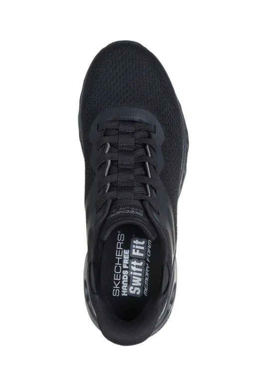 Skechers Men Size 11, Hands Free Swift Fit Slip On Sneakers Shoes, Black