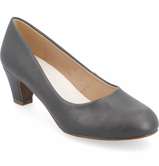 Journee Women's Size 8.5 M, Luu Round Toe Classic Pumps, Grey