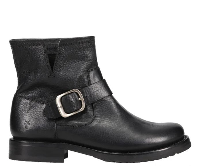 Frye Ladies' Size 7 Leather Bootie Pull On Boots, Black, New in Box