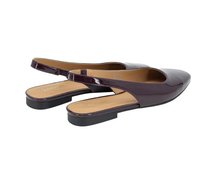 Kensie Women's Size 7, Felice Dress Shoes Slingback Flats , Red (Burgundy)