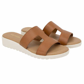 Kensie Ladies' Size 8, Elena H Band Sandal, Cognac (Tan), Customer Return
