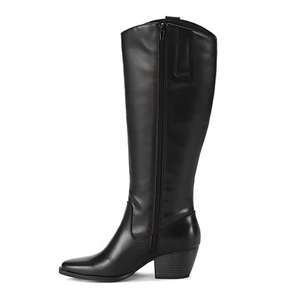 Frye and Co. Womens Size 9.5 M, Sheldon Stacked Heel Cowboy Boots, Black