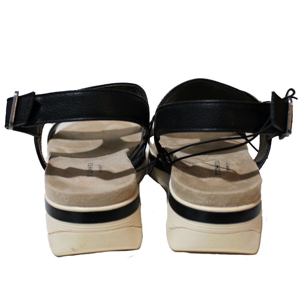 St. John's Bay Women's Size 7.5, Stanvick Slingback Flat Sandals, Black, Grade A
