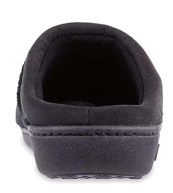 Isotoner Women's Size Medium (8-9) Memory Foam Slip-On Slippers, Black