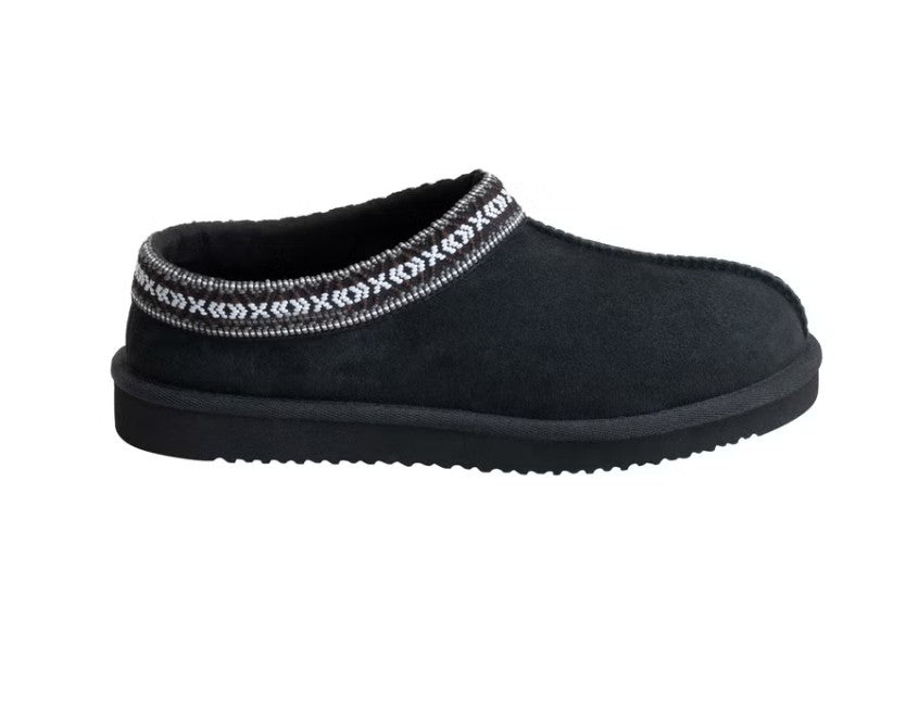 Kirkland Signature Unisex Men's 8 Ladies' 9 Shearling Slippers, Black