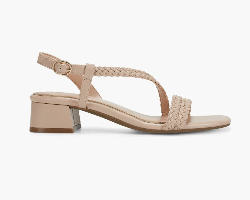 Easy Spirit Women's Size 7 M, Sagie Low Block Heel Dress Sandals, Light Natural