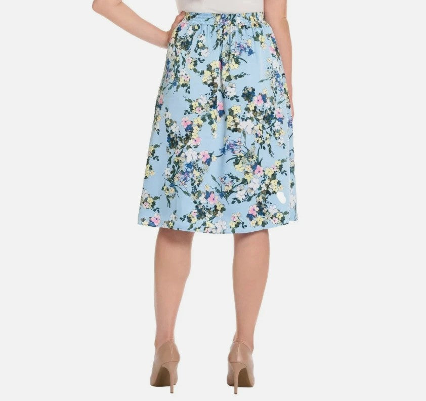 Ted Baker Women's Size Small (4-6), Ruffle Skirt, Powder Blue Floral
