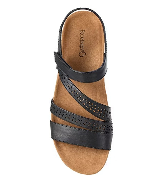 Baretraps Women's Size 7 M, Jinna Comfort Strap Sandals, Black Faux Leather