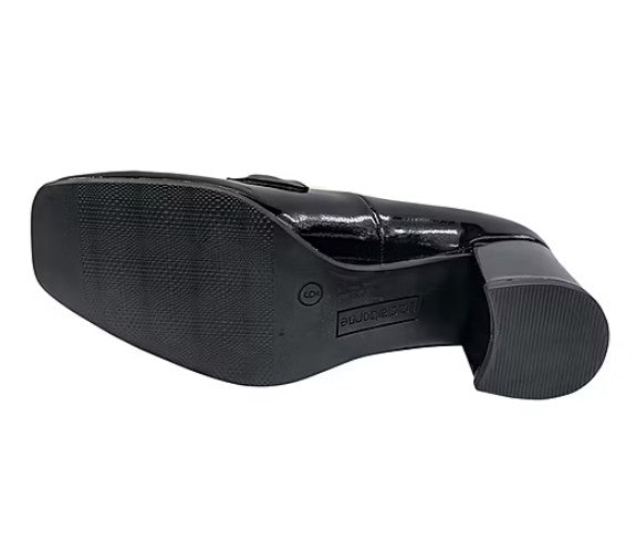 Liz Claiborne Womens Size 7.5, Mallard, Mid Heel Dress Shoes, Black Patent