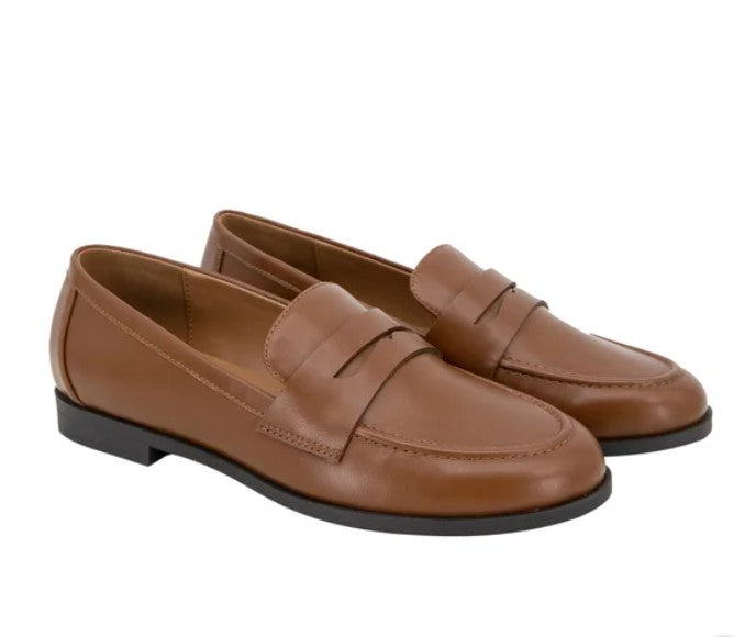 Kensie Ladies' Size 10 Penny Loafers Shoes, Cognac, Customer Return