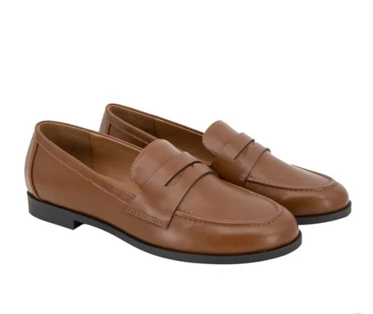 Kensie Ladies' Size 10 Penny Loafers Shoes, Cognac, Customer Return