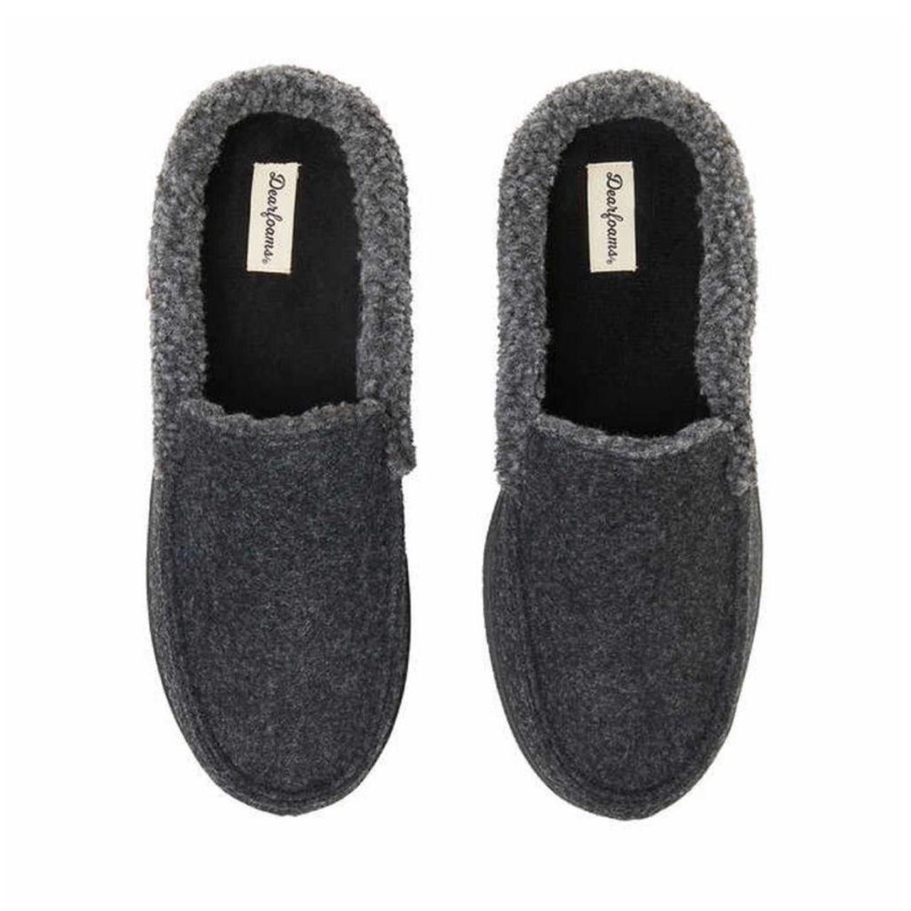 Dearfoams Mens' Size Medium (9-10) Total Comfort Memory Foam Slipper, Black