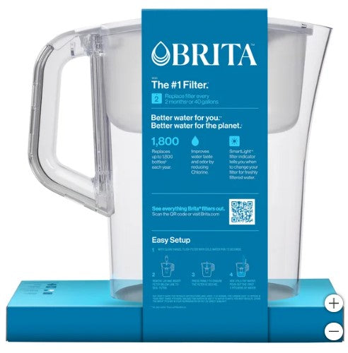 Brita Champlain Water Filter Pitcher, 10 Cup with 2 Filters, NEW Open Box