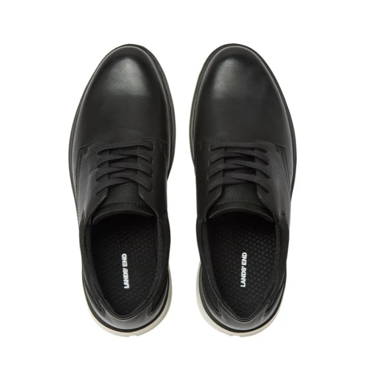 Lands' End Men's Size 10, Sport Oxford Lace up Shoes, Black, Grade A