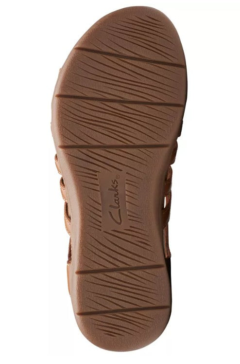 Clarks Women's Size 9 M, April Belle Strappy Sandals, Tan Leather (NO BOX)