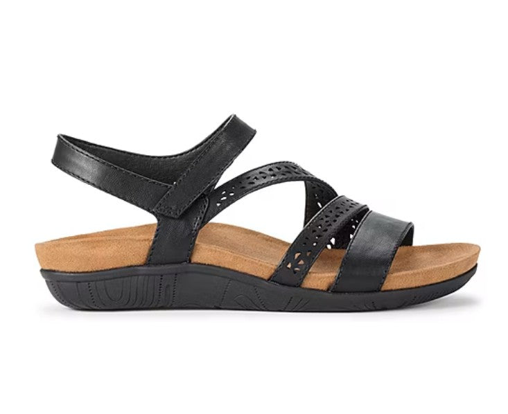 Baretraps Women's Size 7 M, Jinna Comfort Strap Sandals, Black Faux Leather