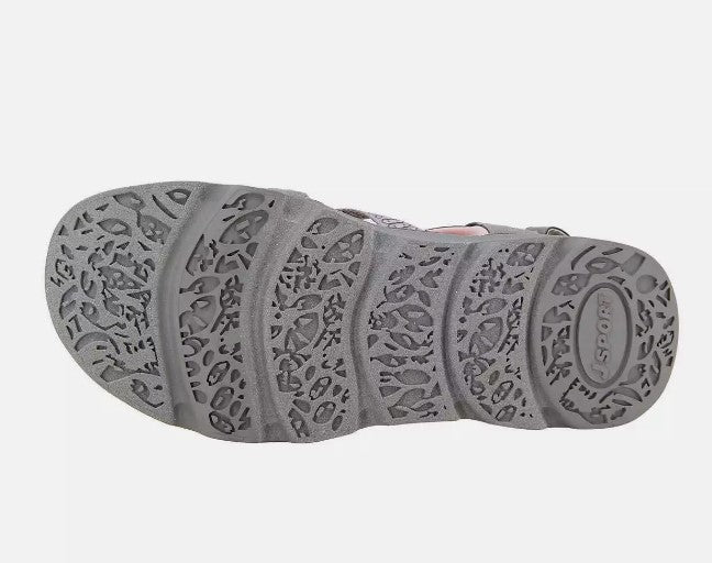 Jsport Ladies' Size 8 Strap Sandals All Terra Traction, Grey, Grade A