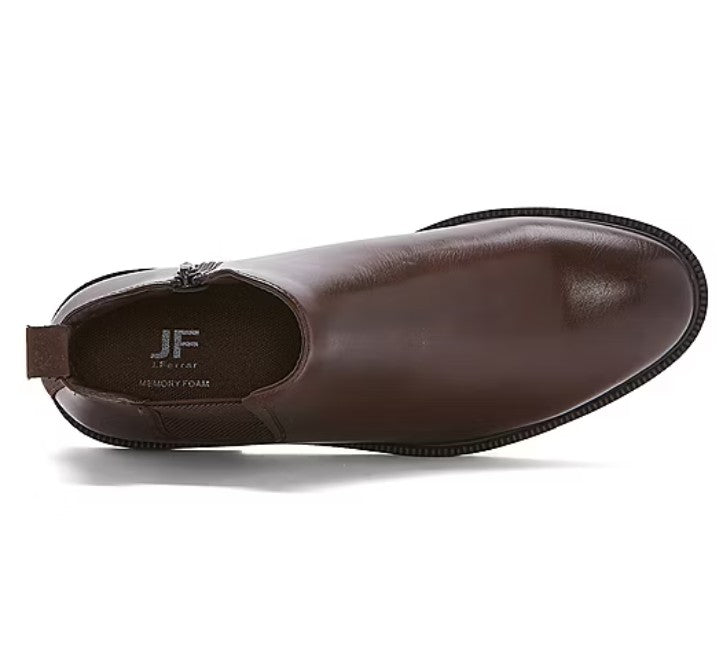 J. Ferrar Men's Size 8.5, Blake Chelsea Boots, Memory Foam Faux Leather, Brown