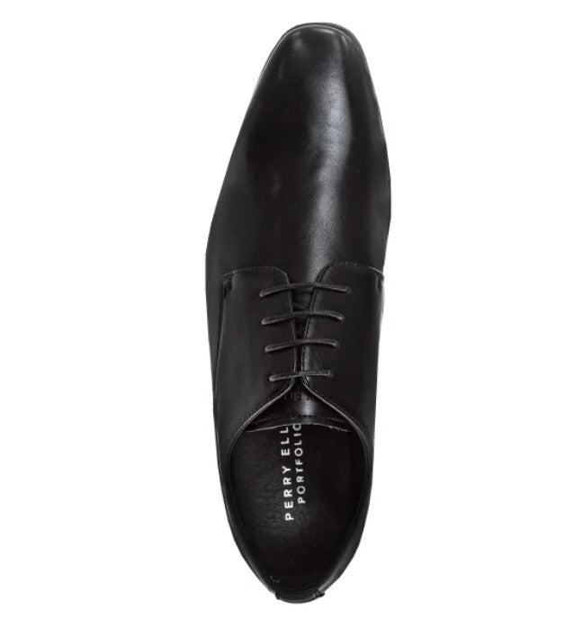 Perry Ellis Men's Size 9 Lace-up Leather Dress Shoes, Black, New in Box