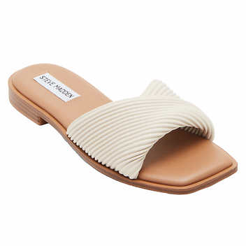 Steve Madden Ladies' Size 6 Textured Slide Sandal, Beige