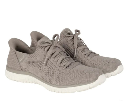 Skechers Women's Size 7 Virtue Swift Fit Hands Free Shoes, Taupe, Grade A
