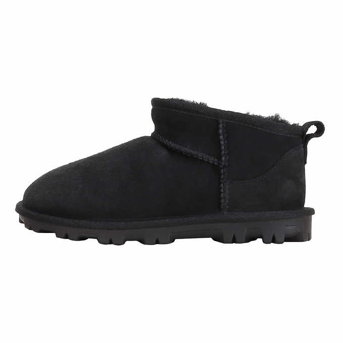 Kirkland Signature Kids Size 12 Shearling Ankle Boot, Black, New Ships without Box