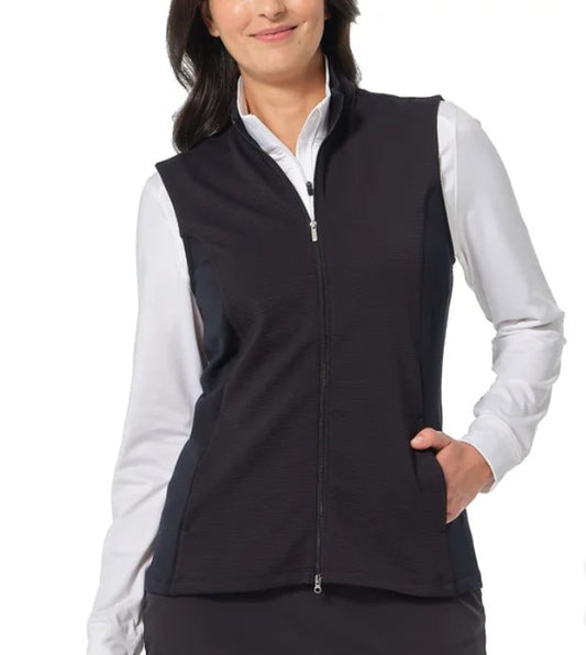 Greg Norman Women's Size Large (12-14) Ribbed Vest, Black